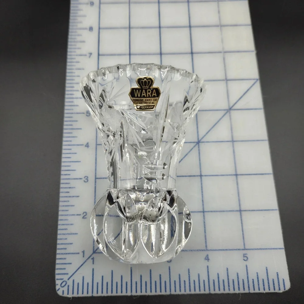 Vintage WARA Crystal 4in Clear Hand Cut‎ West Germany MCM